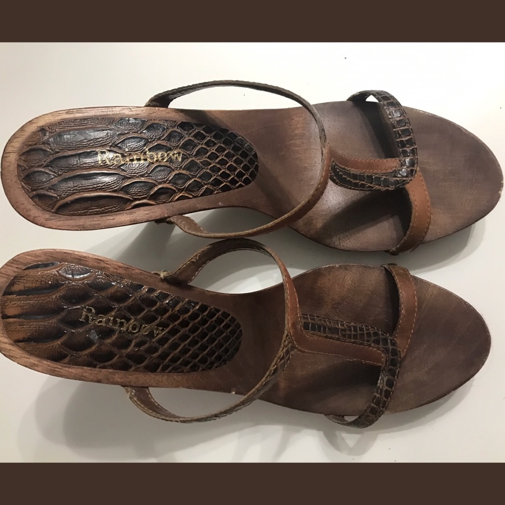Brown Wood Mule Heels